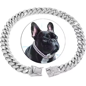 Nuevas tendencias <span class=keywords><strong>Bling</strong></span> Crystal Luxury Cuban Link <span class=keywords><strong>Collar</strong></span> para mascotas <span class=keywords><strong>Collar</strong></span> Chunky Diamond <span class=keywords><strong>Dog</strong></span> <span class=keywords><strong>Chain</strong></span> - Product Image 1