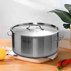 DB Large 9Lt Top Grade 18/10 Grueso Acero inoxidable Stockpot 304 Metal Diseño moderno Estufa de gas Cubierta compatible para uso doméstico - Product Image 1