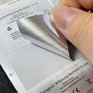 Tùy chỉnh kim loại logo nhãn mạnh mẽ tự dính chải Bạc nhôm lá dán điện tử 3C chứng nhận Nhãn - Product Image 6