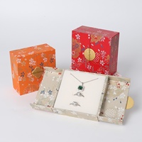 Boîte à bijoux à double ouverture à motifs floraux pour ranger les bagues, les colliers à perles, boîtes à bijoux en papier personnalisées en usine et emballages cadeaux