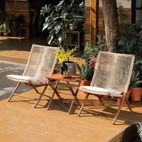 Chaise longue inclinable en bois, design moderne et confortable, portable pour balcon, cour et jardin