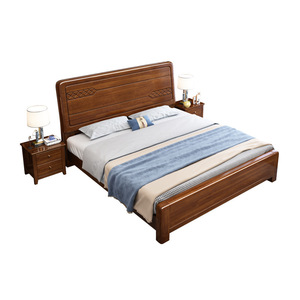 Cama de Madera Maciza de Nogal Dazhang Jiaju, 1.2-2.0m, Cama con Plataforma Tallada a Mano, Muebles de Dormitorio de Estilo Chino Moderno - Product Image 5