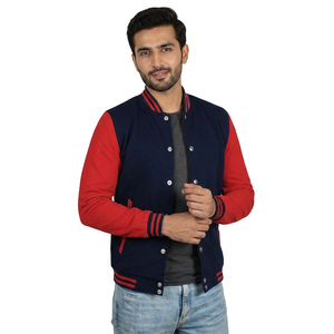 Veste universitaire personnalisée pour homme en laine avec manches en cuir, broderies et patchs en chenille, style baseball et collège - Product Image 1