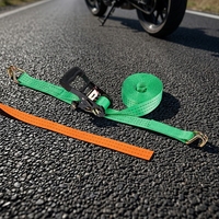 Sangle de fixation robuste en polyester avec crochets double-J et logo personnalisé, pour camion et voiture, avec boucle à cliquet, 1,5 po, 2000 daN