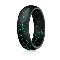 Nouvelles bagues en silicone personnalisées de 5,7 mm de large avec paillettes, bracelets en silicone pour femmes, bagues de sport nacrées