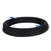 ZXOFC kabel Jumper serat optik, kabel komunikasi Drop Jumper optik serat hitam Singlemode G652D, konektor SC/UPC pre-end 2 ujung kustom