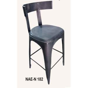 Silla de Bar alta de hierro industrial y vintage moderna, muebles de bar de cuero antiguo de lujo para el hogar, hotel, restaurante o cafetería - Product Image 1