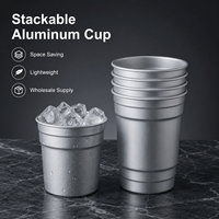Gobelet en métal personnalisé OEM, gobelet en aluminium durable pour fêtes, pour bière froide, jus, soda et cocktails