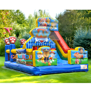 Castello Gonfiabile Commerciale con Scivolo e Percorso a Ostacoli per Bambini, Parco Giochi Gonfiabile a Tema Cane con Ventilatore - Product Image 2