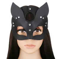 PU Leather Fox Face Mask for Men and Women