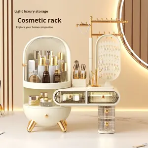 Organisateur de bureau en plastique PP de très grande capacité de 10kg Boîte de rangement anti-poussière <span class=keywords><strong>pour</strong></span> cosmétiques Injection Dormitory Shelf Aluminium - Product Image 1