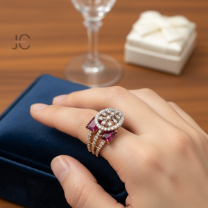 Anillo de Cóctel de Oro Rosa con Diamante Cultivado en Laboratorio de 14 Quilates, Diseño Italiano Certificado por IGI, 2.10 Ct, Chapado en Rodio, para Mujer, Elegante - Product Image 3