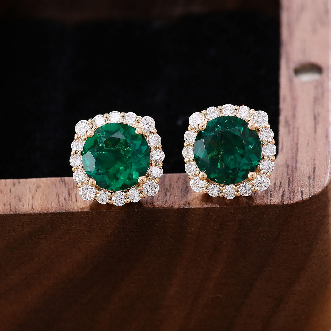 Pierre précieuse cultivée en laboratoire en or 18 carats