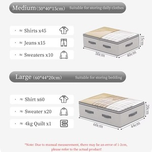 Bolsa de Almacenamiento para Cama <span class=keywords><strong>Dana</strong></span>, Plegable, de Tela No Tejida, Caja de Almacenamiento para Ropa Interior Debajo de la Cama, Diseño con Cremallera Superior Transparente, 30L/53L para Guardar Edredones - Product Image 6