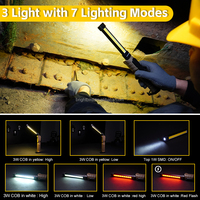 Lampe de travail portable pliable magnétique COB Bright Bird 310lm, rechargeable par USB, LED étanche, lampe d'inspection avec crochet pour voiture