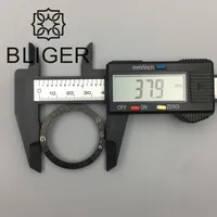 BLIGER Lunette de montre en céramique et aluminium de haute qualité 38mmX30.5mm, numérotée de 1 à 12, compatible avec boîtier de montre 40mm, pièce d'accessoire pour montre automatique homme