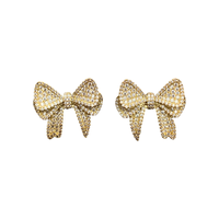 Vente en gros de boucles d'oreilles européennes américaines de luxe avancées 2024 arc en diamant flash exagéré géométrique avec pierres de zircon