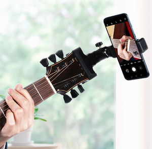 Support <span class=keywords><strong>de</strong></span> téléphone pour tête <span class=keywords><strong>de</strong></span> guitare avec clip sécurisé réglable pour guitare acoustique et électrique, pratique pour la pratique et l'enregistrement vidéo - Product Image 3