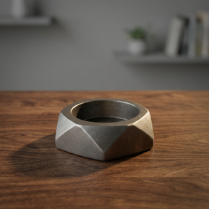 Cendrier de bureau minimaliste en acier inoxydable, design géométrique, style moderne - Product Image 4