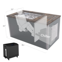 Baignoire de trempage à froid intelligente de luxe pour villa avec panneau de commande interne en acier inoxydable, bain de glace, spa, bain de trempage à froid