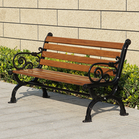 Bancs de parc en bois avec pieds en aluminium moulé, style colonial, pour l'extérieur
