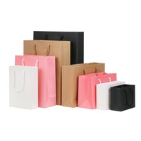 Sacs cadeaux en papier Kraft essentiels de base, emballage, sac de rangement avec Logo personnalisé pour sac à bijoux de mariage avec poignée