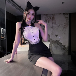 Robe de Bunny Girl sexy en dentelle, jupe moulante, costume de jeu de rôle pour femmes - Product Image 3