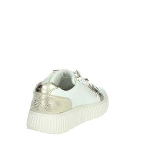 Baskets Geox pour femme D46XFG 046JS en toile blanc et or, chaussures tendance - Product Image 3