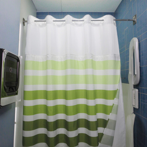 Rideaux <span class=keywords><strong>de</strong></span> <span class=keywords><strong>douche</strong></span> modernes à rayures fabriqués en Chine, imperméables, en polyester, imprimés numériquement, pour salles <span class=keywords><strong>de</strong></span> bain - Product Image 3