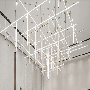 Tùy Chỉnh Màu Đen/Vàng Bắc Âu Trần Lớn Ánh Sáng Ánh Nội Thất Phòng Khách Ăn Trang Trí Treo Ánh Sáng <span class=keywords><strong>Cube</strong></span> Đèn Chùm - Product Image 5