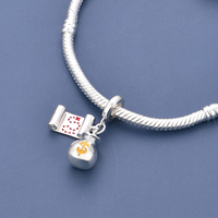 Breloques Pan Charms en Argent, Motifs Économiques (Dépôt Bancaire, Tendances de Croissance), Sacs à Monnaie, Perles Compatibles avec Bracelet Original, Bijoux, Anniversaire, Berluque, Nouveau