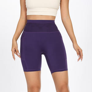 High Waist Quick Dry <b>Yoga</b> <b>Shorts</b> with Elastic Waistband Pocket Tummy Control Breathable Fitness Workout Leggings For Marathon - Product Image 5