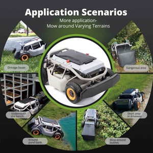 <span class=keywords><strong>Robot</strong></span> <span class=keywords><strong>tondeuse</strong></span> intelligent entièrement automatique pour pentes, facile à utiliser, sans ligne de délimitation, machine de désherbage pour jardin - Product Image 4