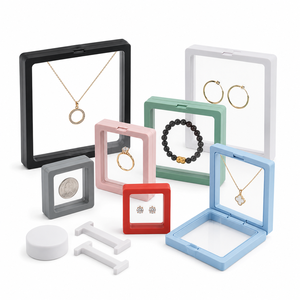 Custom 3D <b>Floating</b> <b>Frame</b> Jewelry Box PE Film Suspension Case Anti-oxidation Clear Display for Gems Stones Coins Medals Stand - Product Image 1