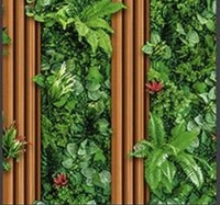 Papier peint PVC floral moderne pour usage hôtelier, design mural imperméable avec plantes vertes artificielles