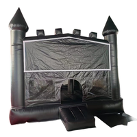 Château gonflable commercial en PVC noir sur mesure pour mariage, fête, lune, rebondissant, à vendre