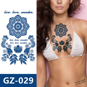 สติกเกอร์รอยสักชั่วคราวลายเฮนน่าอาหรับแบบอินเดียถ่ายโอนน้ำได้นาน2สัปดาห์โรงงานน้ำผลไม้คุณภาพสูง - Product Image 5