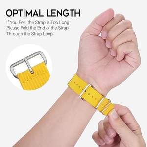 Bracelets de montre en nylon balistique premium à nervures 18mm <span class=keywords><strong>19mm</strong></span> 20mm 22mm, remplacement élégant pour hommes, blanc jaune acier pour montres intelligentes - Product Image 3