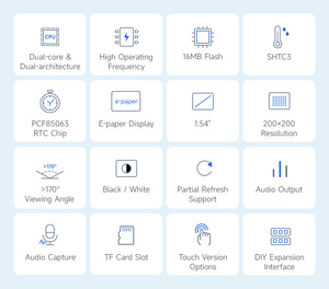 Placa de Desarrollo con Pantalla E-Paper RP2350A de 1.54 Pulgadas, Doble Núcleo y Doble Arquitectura, 12 Máquinas de Estado Programables (<span class=keywords><strong>PIO</strong></span>) - Product Image 2
