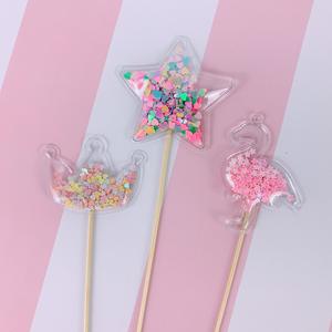 Gâteau Topper Fournitures Transparent Fée Paillettes Nuage Couronne Sirène Air Bag licorne Fête D'anniversaire Gâteau Topper - Product Image 5