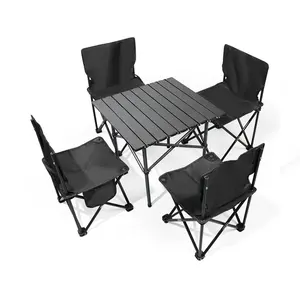 Kampeeraccessoires Aluminium Opvouwbare Oprolbare Picknicktafel Met Gemakkelijke Draagtas Camping Buitentafel En Stoelset