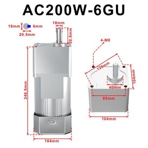 มอเตอร์เกียร์ Bemonoc AC 110V 200W 15 รอบต่อนาที ปรับความเร็วได้ แกนส่งกำลังแบบกลับทิศทางได้ ขนาด 18 มม. - Product Image 2