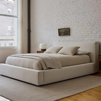 New Style Gepolstertes Holzbett Eiche Massivholz rahmen Kingsize-Bett