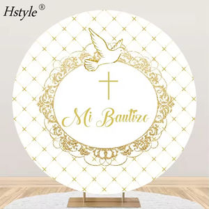 Decoración de bautismo Hstyle para niñas, decoración de primera comunión para niños, decoración de fiesta de <span class=keywords><strong>Dios</strong></span> bendiga, telón de fondo de hojas de Oro Verde - Product Image 4