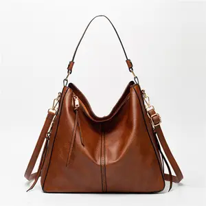 New arrival fashion designer big brown hobo satchel purse tassel bag wholesale ladies handbag with brand logo custom