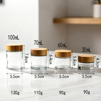 Tube à essai en verre borosilicate de 55 mm de diamètre avec couvercle en bambou et bouchon à vis, surface estampée à chaud, flacon de 30 ml pour stockage alimentaire, diffuseur de roseaux