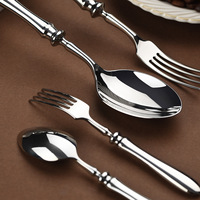 Ensemble de Couverts de Luxe Rétro en Acier Inoxydable 304 Forgé Brillant de Haute Qualité avec Manche en Gourde, Poli Miroir