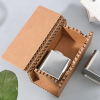 Custom Eco-Friendly Folding Honeycomb Champagne Box | Recyclable Single Bottle Kraft Paper Packaging | Sustainable Food