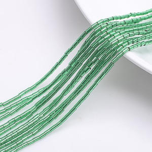 Perles en verre cristal tubulaires 2x4mm <span class=keywords><strong>de</strong></span> qualité supérieure, perles en verre doublées métalliques pour la fabrication <span class=keywords><strong>de</strong></span> bracelets, approvisionnement professionnel Global Art - Product Image 4