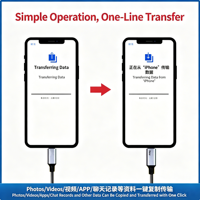 Cable de transferencia de datos para teléfono W237 |   Cable de migración de datos directa de teléfono a teléfono para iOS a iOS/Tipo-C/Micro